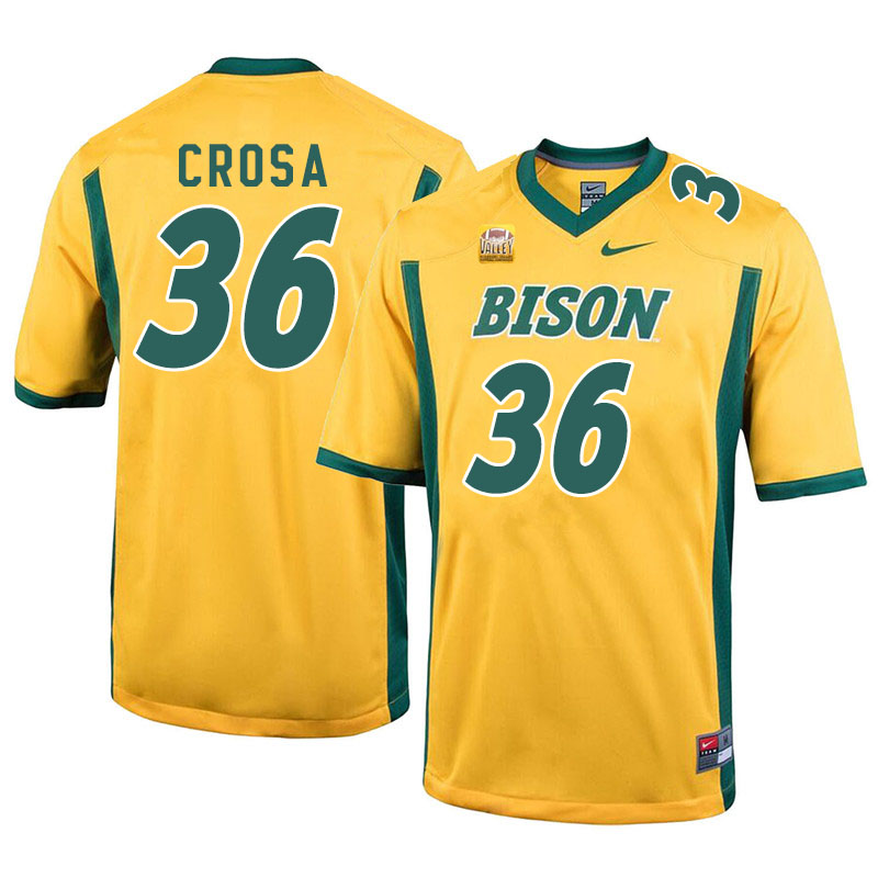 Men #36 Griffin Crosa North Dakota State Bison College Football Jerseys Sale-Yellow